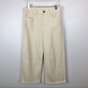 LOFT Wide Leg Crop High Rise Jeans Ivory Size 28
